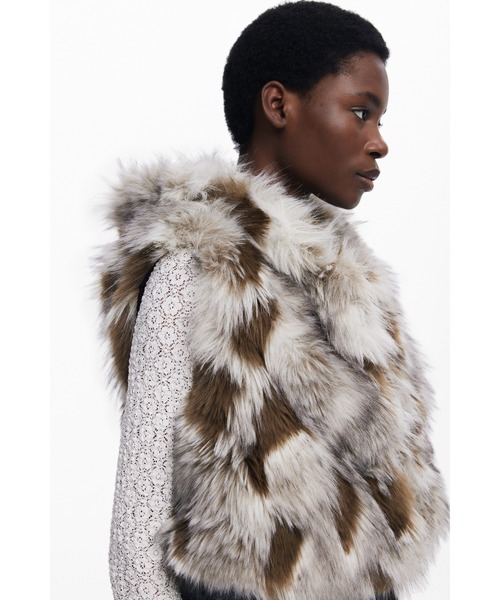 ファー×デニムトラッカーベスト Y2K（ベスト）｜Desigual（デシグアル