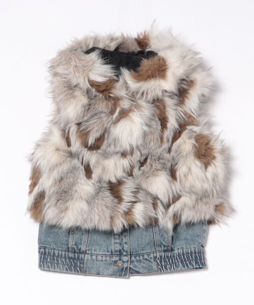 ファー×デニムトラッカーベスト Y2K（ベスト）｜Desigual（デシグアル