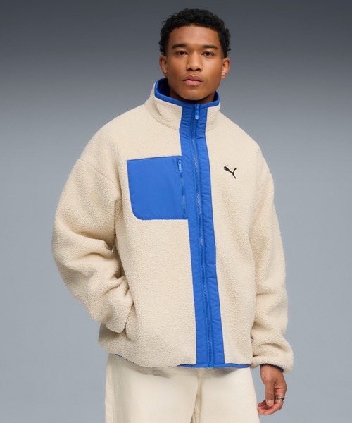 PUMA（プーマ）の「PUMA プーマ メンズ リバーシブル シェルパ ジャケット Reversible Sherpa Jacket（ダウンジャケット/コート・メンズ・オフホワイト/ブラック系その他/アーミー・LARGE/MEDIUM/XX-LARGE/SMALL/X-LARGE）」の2枚目の写真