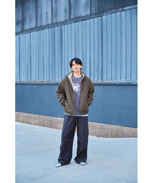 PUMA（プーマ）の「PUMA プーマ メンズ リバーシブル シェルパ ジャケット Reversible Sherpa Jacket（ダウンジャケット/コート・メンズ・オフホワイト/ブラック系その他/アーミー・LARGE/MEDIUM/XX-LARGE/SMALL/X-LARGE）」の4枚目の写真