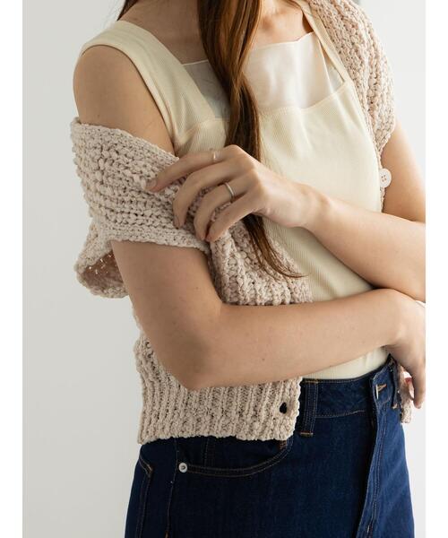 Te chichi（テチチ）の「シアー切替タンクトップ（タンクトップ・レディース・ブラック/グレー/クリーム・F）」の3枚目の写真