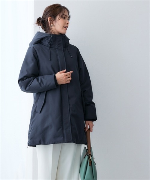 セール】高密度サイドジップファイバーダウンコート（防風・はっ水