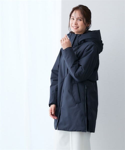 セール】高密度サイドジップファイバーダウンコート（防風・はっ水