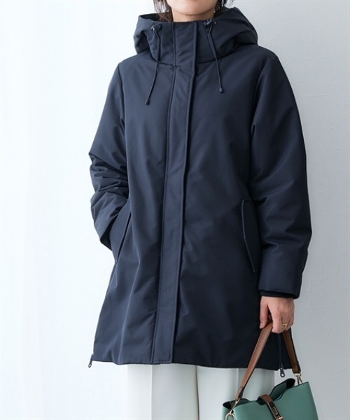 高密度サイドジップファイバーダウンコート（防風・はっ水）<大きい