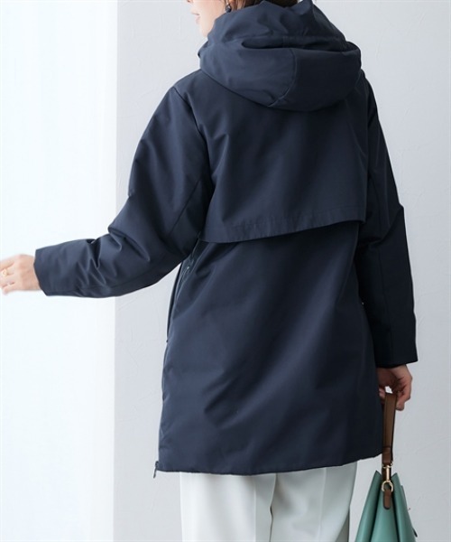 7days Life Styling(セブンデイズライフスタイリング)の「高密度サイドジップファイバーダウンコート(防風・はっ水)<大きいサイズ有>(ダウンジャケット/コート・レディース・ネイビー/ブラック・3L/LL/L/M)」の19枚目の写真