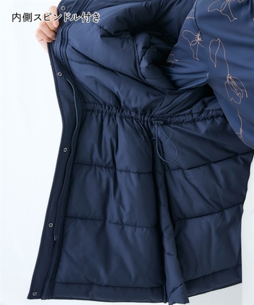 7days Life Styling(セブンデイズライフスタイリング)の「高密度サイドジップファイバーダウンコート(防風・はっ水)<大きいサイズ有>(ダウンジャケット/コート・レディース・ネイビー/ブラック・3L/LL/L/M)」の15枚目の写真