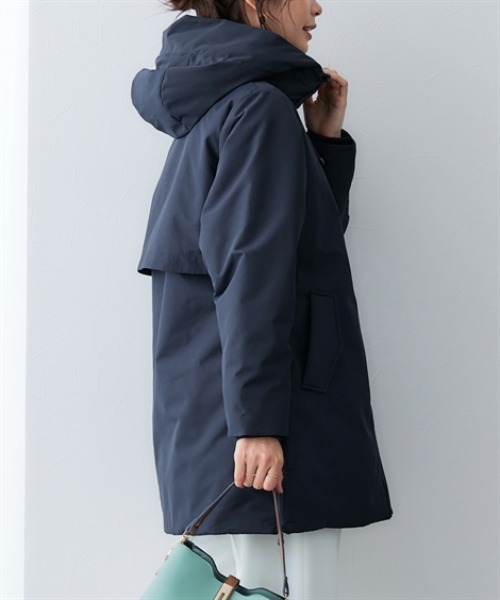 7days Life Styling(セブンデイズライフスタイリング)の「高密度サイドジップファイバーダウンコート(防風・はっ水)<大きいサイズ有>(ダウンジャケット/コート・レディース・ネイビー/ブラック・3L/LL/L/M)」の18枚目の写真