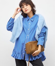 Rie Miller | ウォッシャブル裾フリルレギュラーカラーシャツ(シャツ/ブラウス)