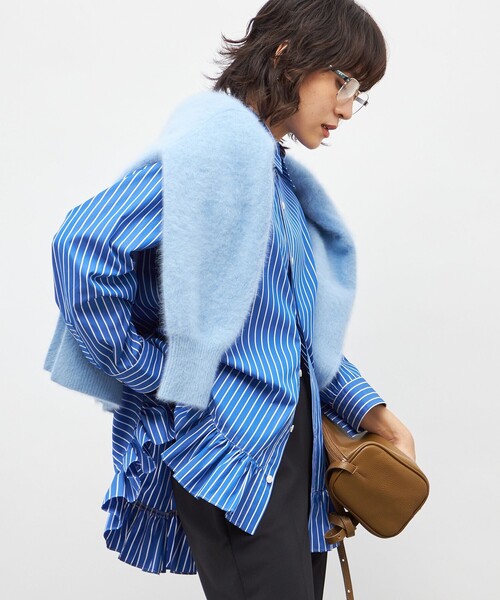 Rie Miller（リエミラー）の「ウォッシャブル裾フリルレギュラーカラーシャツ（シャツ/ブラウス・レディース・ブルー系その他3/ブルー系その他7/ベージュ系その他3・38）」の18枚目の写真