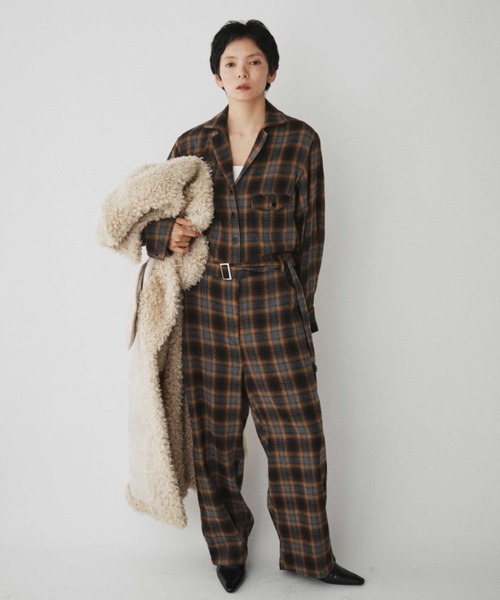 VION(ヴィオン)の「セットアップスタイルチェックジャンプスーツ / Setup Style Check Jumpsuit(つなぎ/オールインワン・レディース・ブラウン/ブラック・SMALL/MEDIUM)」の1枚目の写真