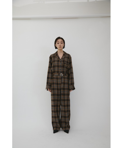 セール】Setup Style Check Jumpsuit / セットアップスタイルチェック