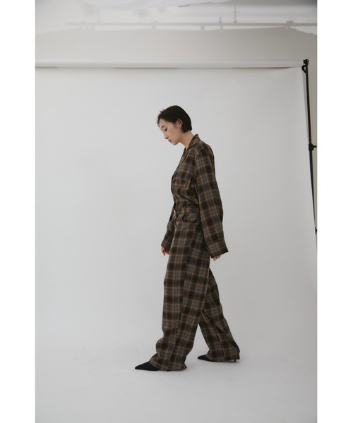 セール】Setup Style Check Jumpsuit / セットアップスタイルチェック