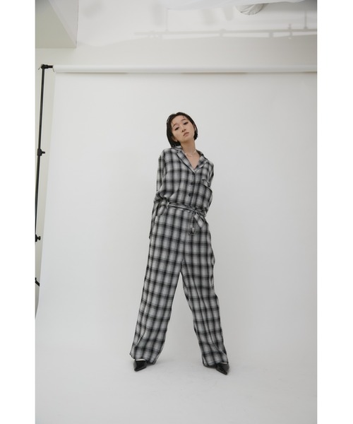 セール】Setup Style Check Jumpsuit / セットアップスタイルチェック