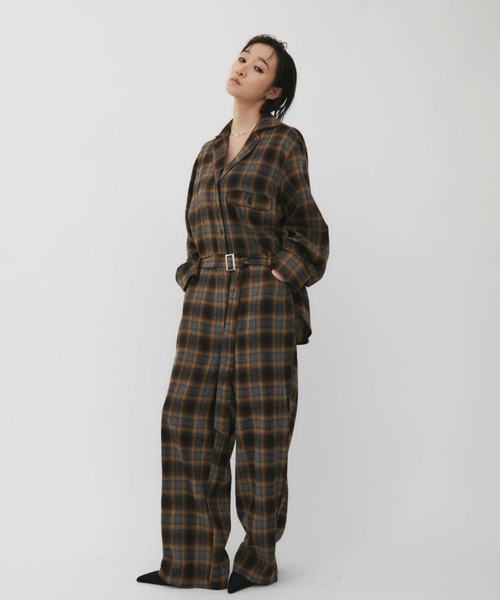 VION(ヴィオン)の「セットアップスタイルチェックジャンプスーツ / Setup Style Check Jumpsuit(つなぎ/オールインワン・レディース・ブラウン/ブラック・SMALL/MEDIUM)」の12枚目の写真