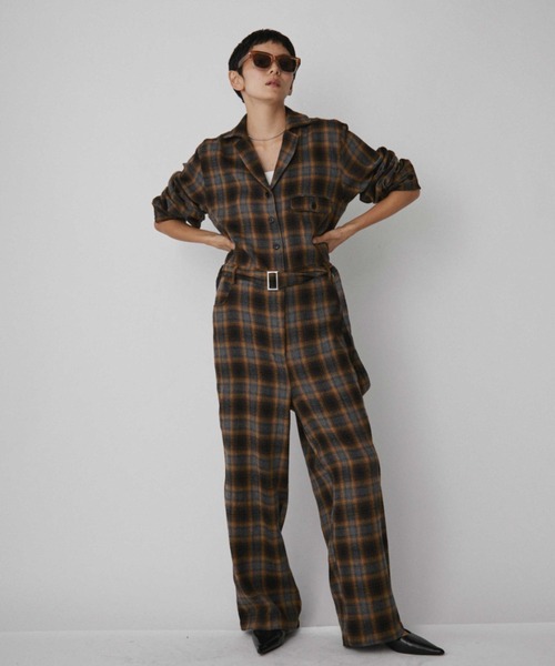 VION(ヴィオン)の「セットアップスタイルチェックジャンプスーツ / Setup Style Check Jumpsuit(つなぎ/オールインワン・レディース・ブラウン/ブラック・SMALL/MEDIUM)」の17枚目の写真