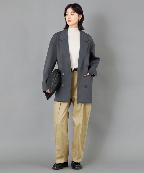 CAST:（キャストコロン）の「【CAST COLON】ボンディングオーバーサイズジャケット（テーラードジャケット・レディース・ベージュ系その他4/グレー系その他2・S/M）」の6枚目の写真