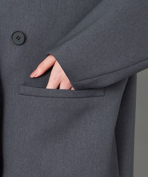 CAST:（キャストコロン）の「【CAST COLON】ボンディングオーバーサイズジャケット（テーラードジャケット・レディース・ベージュ系その他4/グレー系その他2・S/M）」の10枚目の写真