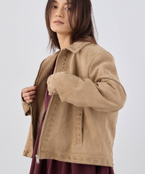 Libra Cue(リブラ キュー)の「スウェードスタッズブルゾン(ブルゾン・レディース・ベージュ・FREE)」の8枚目の写真