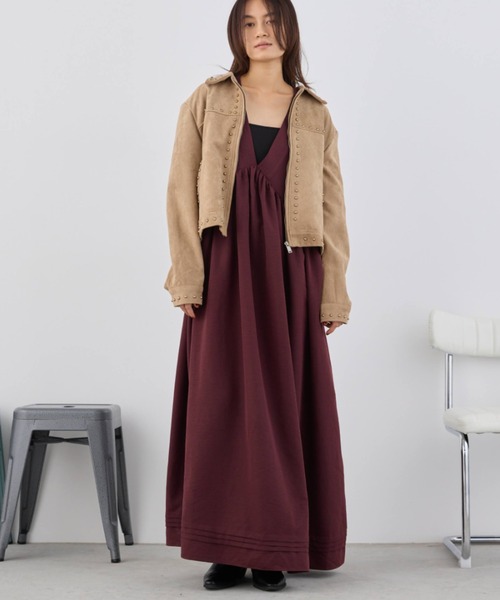 Libra Cue(リブラ キュー)の「スウェードスタッズブルゾン(ブルゾン・レディース・ベージュ・FREE)」の5枚目の写真