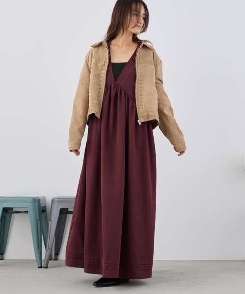 Libra Cue(リブラ キュー)の「スウェードスタッズブルゾン(ブルゾン・レディース・ベージュ・FREE)」の3枚目の写真