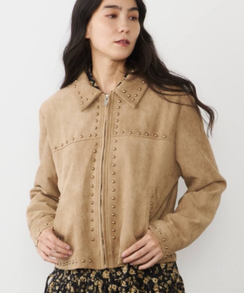 Libra Cue(リブラ キュー)の「スウェードスタッズブルゾン(ブルゾン・レディース・ベージュ・FREE)」の15枚目の写真