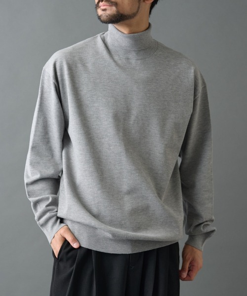 COLONY 2139(コロニートゥーワンスリーナイン)の「TW/ポリエステルウールニットタートルネックプルオーバー(ニット/セーター・メンズ・チャコールグレー/ブラック/ホワイト・MEDIUM/LARGE)」の3枚目の写真