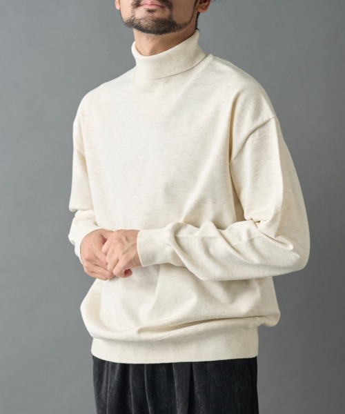 COLONY 2139(コロニートゥーワンスリーナイン)の「TW/ポリエステルウールニットタートルネックプルオーバー(ニット/セーター・メンズ・チャコールグレー/ブラック/ホワイト・MEDIUM/LARGE)」の18枚目の写真