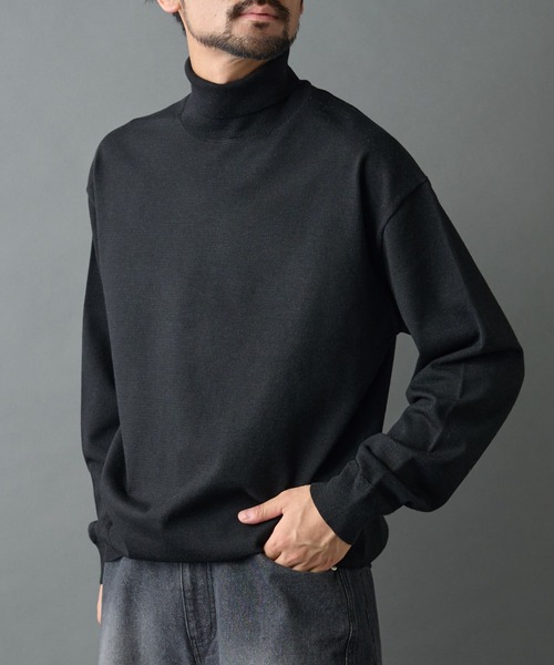 COLONY 2139(コロニートゥーワンスリーナイン)の「TW/ポリエステルウールニットタートルネックプルオーバー(ニット/セーター・メンズ・チャコールグレー/ブラック/ホワイト・MEDIUM/LARGE)」の22枚目の写真