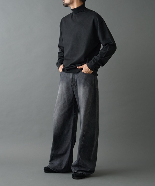 COLONY 2139(コロニートゥーワンスリーナイン)の「TW/ポリエステルウールニットタートルネックプルオーバー(ニット/セーター・メンズ・チャコールグレー/ブラック/ホワイト・MEDIUM/LARGE)」の5枚目の写真