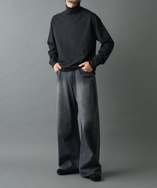 COLONY 2139(コロニートゥーワンスリーナイン)の「TW/ポリエステルウールニットタートルネックプルオーバー(ニット/セーター・メンズ・チャコールグレー/ブラック/ホワイト・MEDIUM/LARGE)」の7枚目の写真