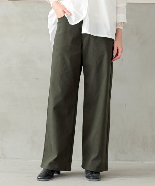 n'OrLABEL（ノアールレーベル）の「『裏起毛ストレッチゆるストレートパンツ』（その他パンツ・レディース・モカ/ブラック/カーキ/チャコール・S/3L/LL/L/M）」の4枚目の写真