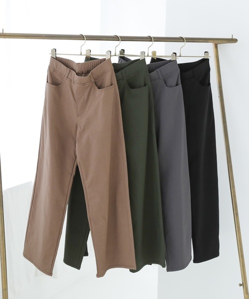 n'OrLABEL（ノアールレーベル）の「『裏起毛ストレッチゆるストレートパンツ』（その他パンツ・レディース・モカ/ブラック/カーキ/チャコール・S/3L/LL/L/M）」の16枚目の写真