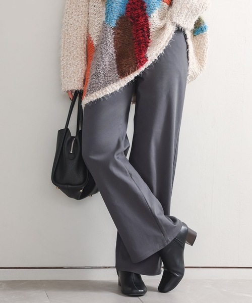 n'OrLABEL（ノアールレーベル）の「『裏起毛ストレッチゆるストレートパンツ』（その他パンツ・レディース・モカ/ブラック/カーキ/チャコール・S/3L/LL/L/M）」の6枚目の写真