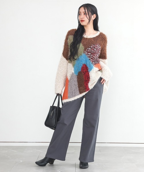 n'OrLABEL（ノアールレーベル）の「『裏起毛ストレッチゆるストレートパンツ』（その他パンツ・レディース・モカ/ブラック/カーキ/チャコール・S/3L/LL/L/M）」の8枚目の写真