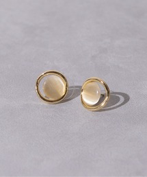 ARCHIVER（アーカイバ）の「【RES】【Lilamusant(リラミュゾン)】サークル/スクエアモチーフピアス　天然石　キャッツアイ　猫目石　ニュアンス　韓国　オケージョン　結婚式（ピアス（両耳用））」