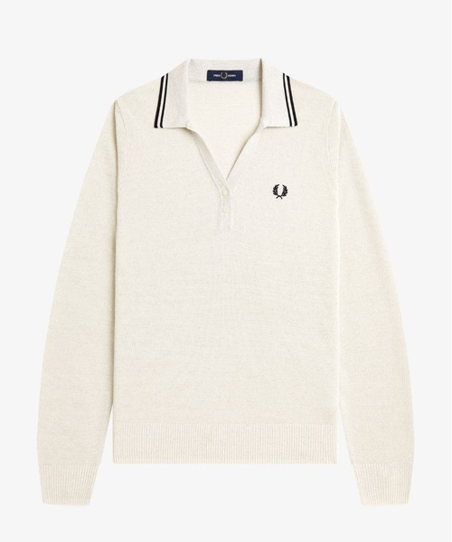 Textured Metallic Knit Polo Shirt／テクスチャーラメニット