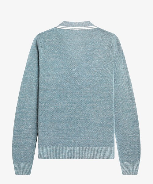 Textured Metallic Knit Polo Shirt／テクスチャーラメニット