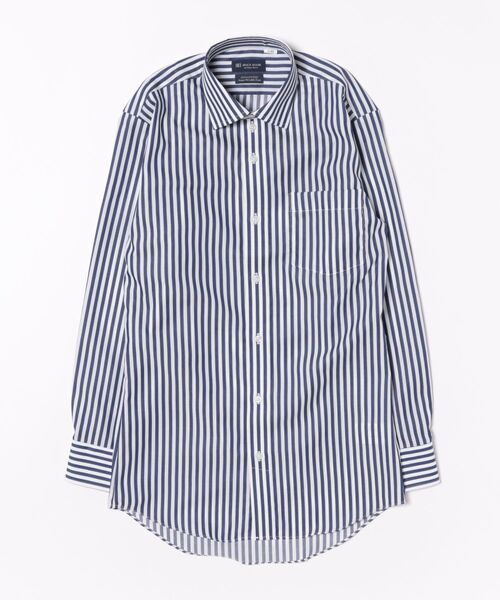 TOKYO SHIRTS（トウキョウシャツ）の「形態安定ノンアイロン ワイド 長袖ビジネスワイシャツ（ビジネスシャツ・メンズ・ネイビー・首回り37cm-裄丈84cm/首回り37cm-裄丈80cm/首回り39cm-裄丈80cm/首回り39cm-裄丈84cm/首回り41cm-裄丈82cm/首回り41cm-裄丈86cm/首回り42cm-裄丈82cm/首回り42cm-裄丈86cm/首回り43cm-裄丈82cm/首回り43cm-裄丈86cm）」の6枚目の写真