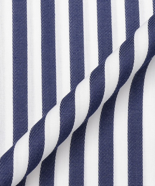 TOKYO SHIRTS（トウキョウシャツ）の「形態安定ノンアイロン ワイド 長袖ビジネスワイシャツ（ビジネスシャツ・メンズ・ネイビー・首回り37cm-裄丈84cm/首回り37cm-裄丈80cm/首回り39cm-裄丈80cm/首回り39cm-裄丈84cm/首回り41cm-裄丈82cm/首回り41cm-裄丈86cm/首回り42cm-裄丈82cm/首回り42cm-裄丈86cm/首回り43cm-裄丈82cm/首回り43cm-裄丈86cm）」の5枚目の写真