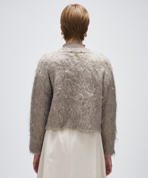 cloenc(クロエンス)の「【手洗い可】ウェーヴシャギークロップドカーディガン(カーディガン/ボレロ・レディース・ベージュ系3/サックスブルー系3/グレー系3・02)」の9枚目の写真