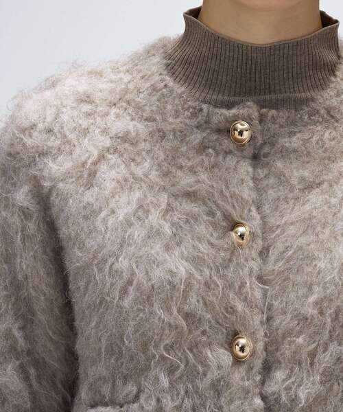 cloenc(クロエンス)の「【手洗い可】ウェーヴシャギークロップドカーディガン(カーディガン/ボレロ・レディース・ベージュ系3/サックスブルー系3/グレー系3・02)」の10枚目の写真