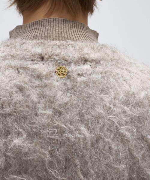 cloenc(クロエンス)の「【手洗い可】ウェーヴシャギークロップドカーディガン(カーディガン/ボレロ・レディース・ベージュ系3/サックスブルー系3/グレー系3・02)」の12枚目の写真