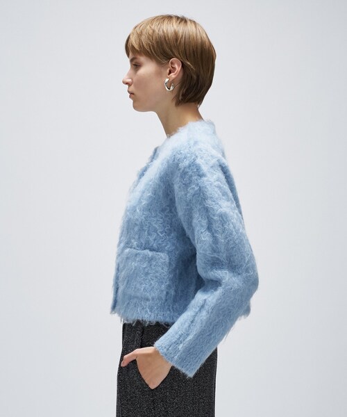 cloenc(クロエンス)の「【手洗い可】ウェーヴシャギークロップドカーディガン(カーディガン/ボレロ・レディース・ベージュ系3/サックスブルー系3/グレー系3・02)」の15枚目の写真