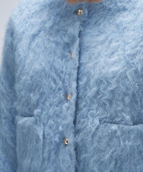 cloenc(クロエンス)の「【手洗い可】ウェーヴシャギークロップドカーディガン(カーディガン/ボレロ・レディース・ベージュ系3/サックスブルー系3/グレー系3・02)」の17枚目の写真