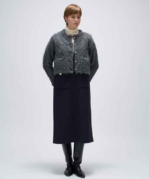 cloenc(クロエンス)の「【手洗い可】ウェーヴシャギークロップドカーディガン(カーディガン/ボレロ・レディース・ベージュ系3/サックスブルー系3/グレー系3・02)」の18枚目の写真