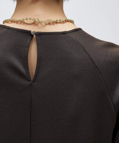 cloenc（クロエンス）の「【マシンウォッシュ】カットジョーゼットパフスリーブワンピース（ワンピース・レディース・ダークブラウン/ブラック/オフホワイト・02/01/03）」の16枚目の写真