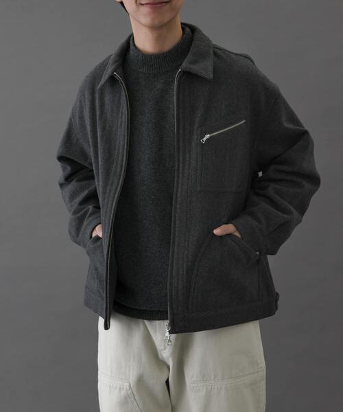 FORK&SPOON（フォークアンドスプーン）の「FORK&SPOON　ウールショートブルゾン（ブルゾン・メンズ・チャコールグレー/ネイビー/ブラウン・4/5）」の21枚目の写真