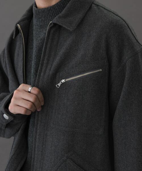 FORK&SPOON（フォークアンドスプーン）の「FORK&SPOON　ウールショートブルゾン（ブルゾン・メンズ・チャコールグレー/ネイビー/ブラウン・4/5）」の18枚目の写真
