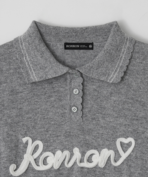 RONRON（ロンロン）の「HAND MADE LOGO COLLAR KNIT PULLOVER GREY（ニット/セーター・レディース・その他・FREE）」の3枚目の写真