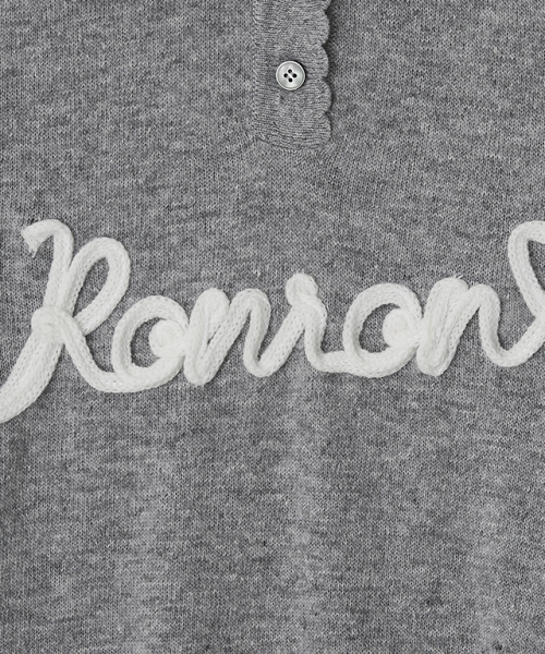RONRON（ロンロン）の「HAND MADE LOGO COLLAR KNIT PULLOVER GREY（ニット/セーター・レディース・その他・FREE）」の4枚目の写真
